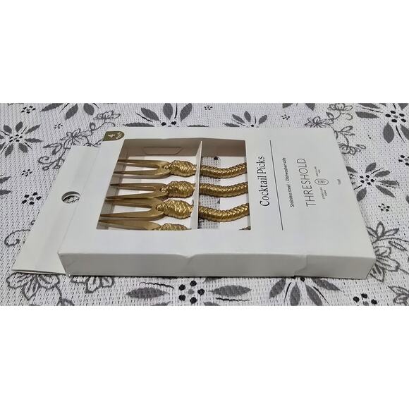 No.2 New Threshold Snake Cocktail Picks – 4pc Gold Stainless Steel - Picture 7 of 7